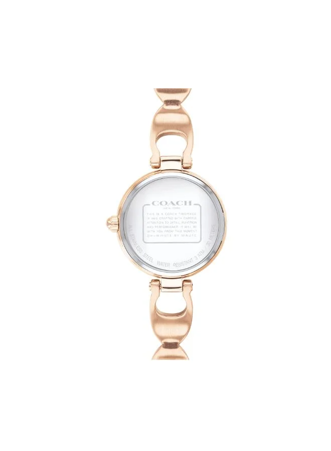كوتش Women's Quartz Watch, Rose Gold Dial, Rose Gold Stainless Steel Strap