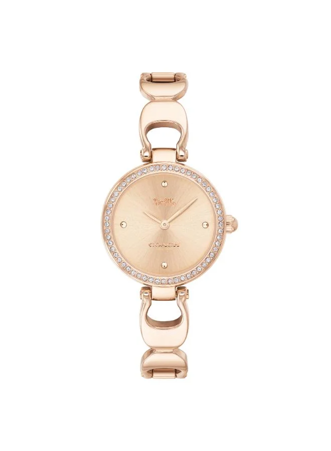 كوتش Women's Quartz Watch, Rose Gold Dial, Rose Gold Stainless Steel Strap