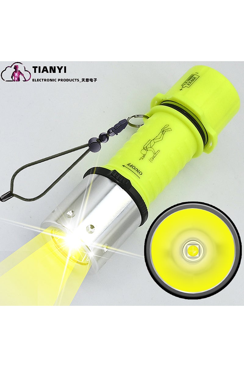 18650 Lithium Battery Fixed Focus NO IN BATTERY Diving Plastic Flashlight,Submarine Safety Waterproo