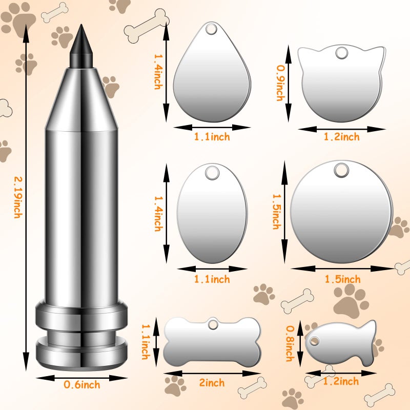 Zhehao Engraving Tip Etching Tool Engraving Tool with 6 Pieces Assorted Metal Stamping Blanks Compatible with Cricut Maker 3/Maker/Venture/Explore 3/air 2/air/one - Image 4