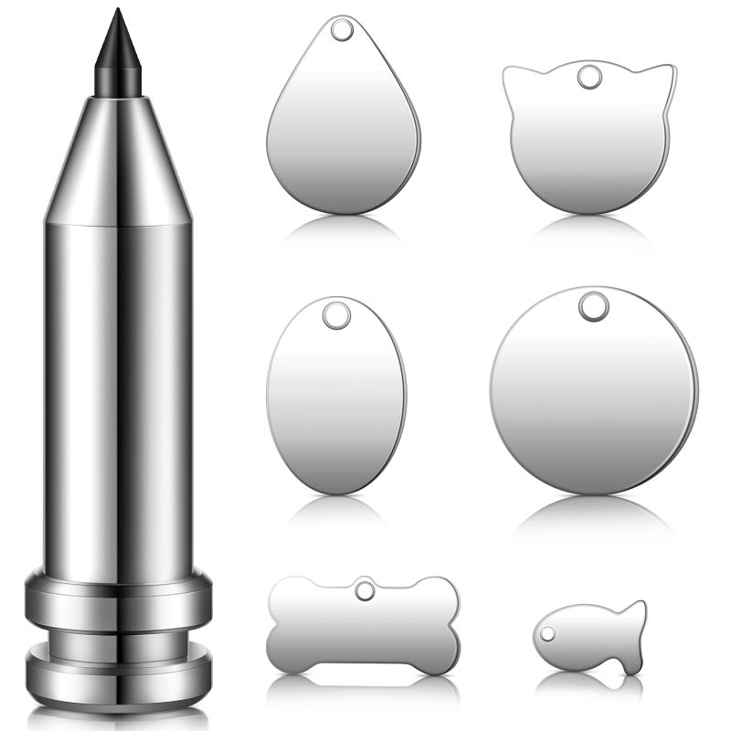 Zhehao Engraving Tip Etching Tool Engraving Tool with 6 Pieces Assorted Metal Stamping Blanks Compatible with Cricut Maker 3/Maker/Venture/Explore 3/air 2/air/one - Image 1