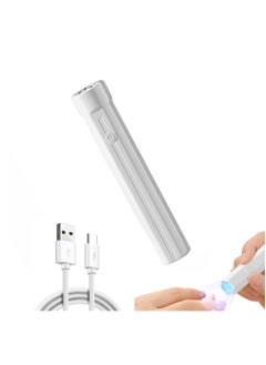 Handheld UV Nail Lamp, Mini UV Lamp for Gel Nails Rechargeable Nail Dryer Flashlight LED Gel Nail Lamp for Curing Glue Gel Nail Gems, Portable USB Nail Art Flashlight for Home DIY Manicure