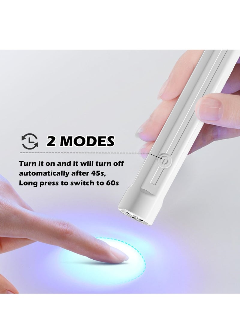 SYOSI - Handheld UV Nail Lamp, Mini UV Lamp for Gel Nails Rechargeable Nail Dryer Flashlight LED Gel Nail Lamp for Curing Glue Gel Nail Gems, Portable USB Nail Art Flashlight for Home DIY Manicure - Image 1