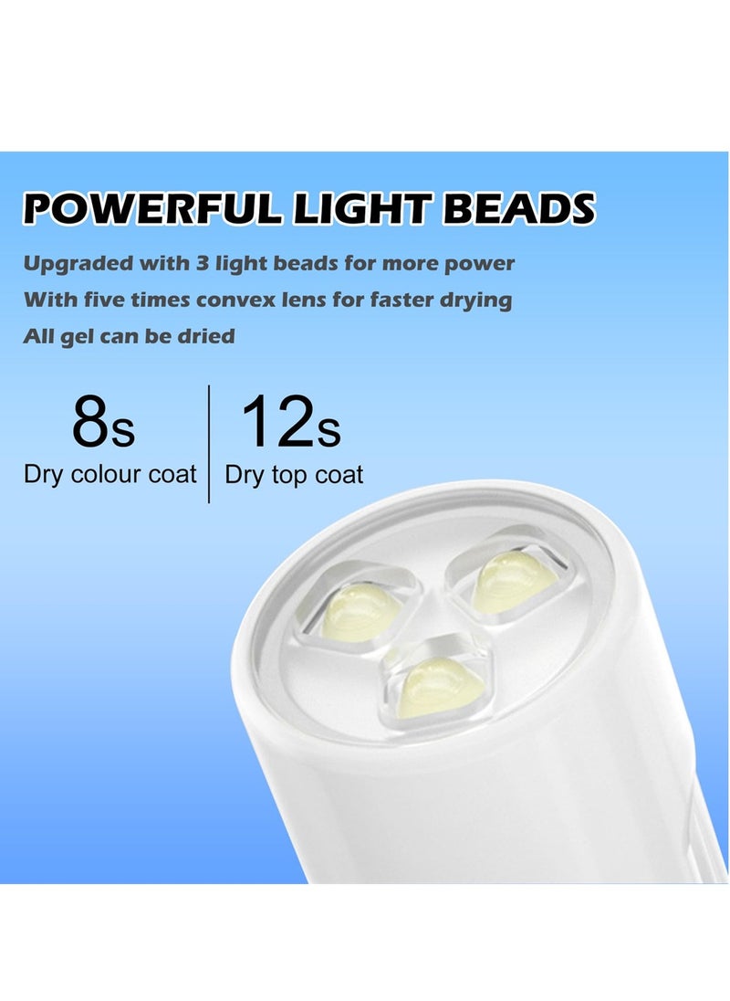 SYOSI - Handheld UV Nail Lamp, Mini UV Lamp for Gel Nails Rechargeable Nail Dryer Flashlight LED Gel Nail Lamp for Curing Glue Gel Nail Gems, Portable USB Nail Art Flashlight for Home DIY Manicure - Image 1