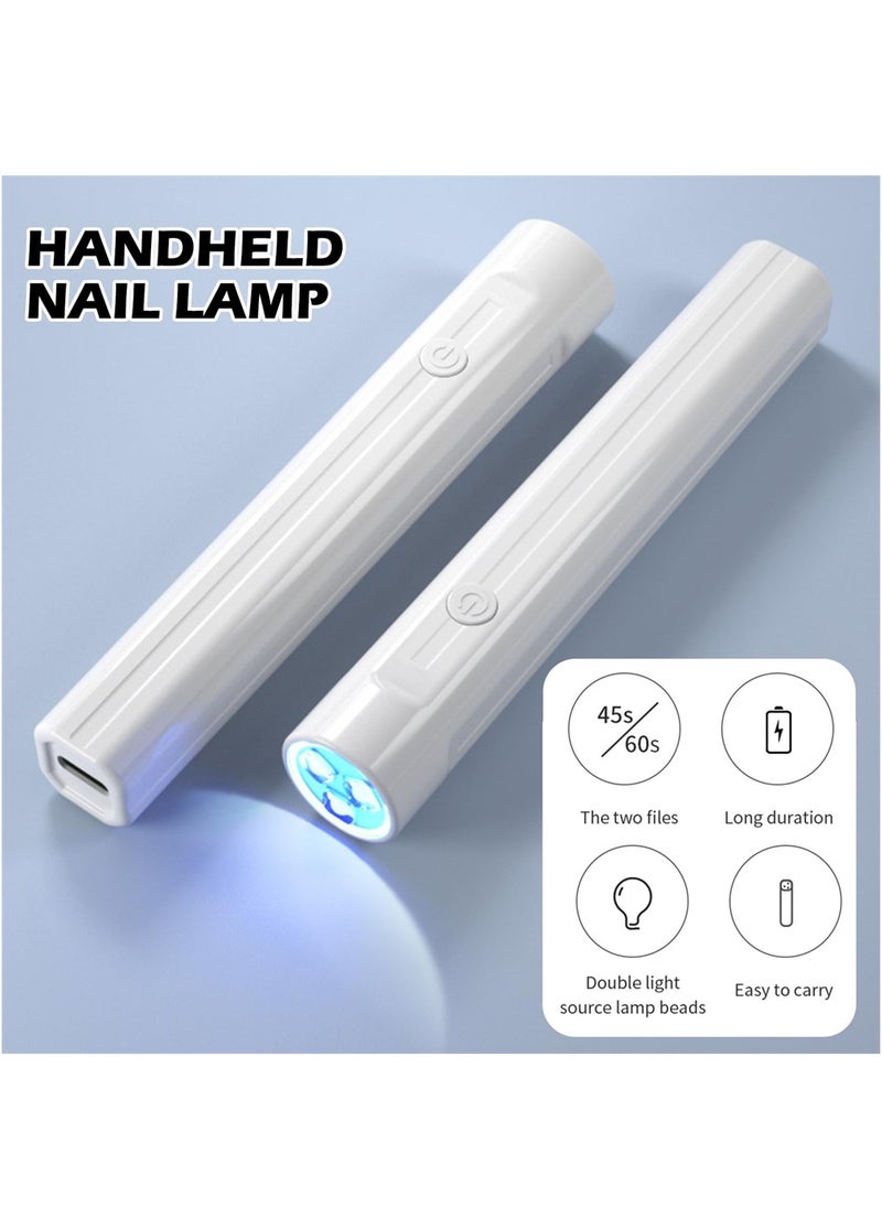 SYOSI - Handheld UV Nail Lamp, Mini UV Lamp for Gel Nails Rechargeable Nail Dryer Flashlight LED Gel Nail Lamp for Curing Glue Gel Nail Gems, Portable USB Nail Art Flashlight for Home DIY Manicure - Image 1