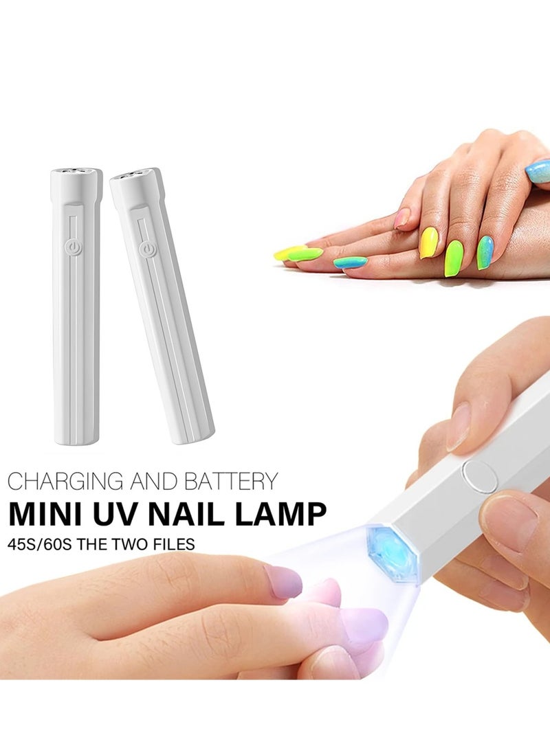 SYOSI - Handheld UV Nail Lamp, Mini UV Lamp for Gel Nails Rechargeable Nail Dryer Flashlight LED Gel Nail Lamp for Curing Glue Gel Nail Gems, Portable USB Nail Art Flashlight for Home DIY Manicure - Image 1