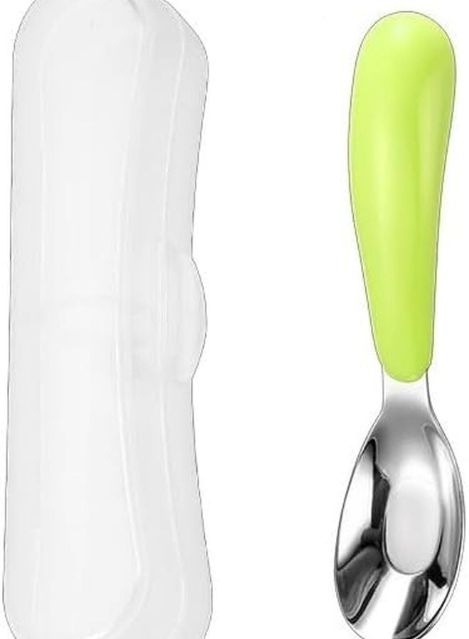 Green 4 Piece Stainless Steel Flatware Set Creative Spoons Cutlery Tableware - Image 1