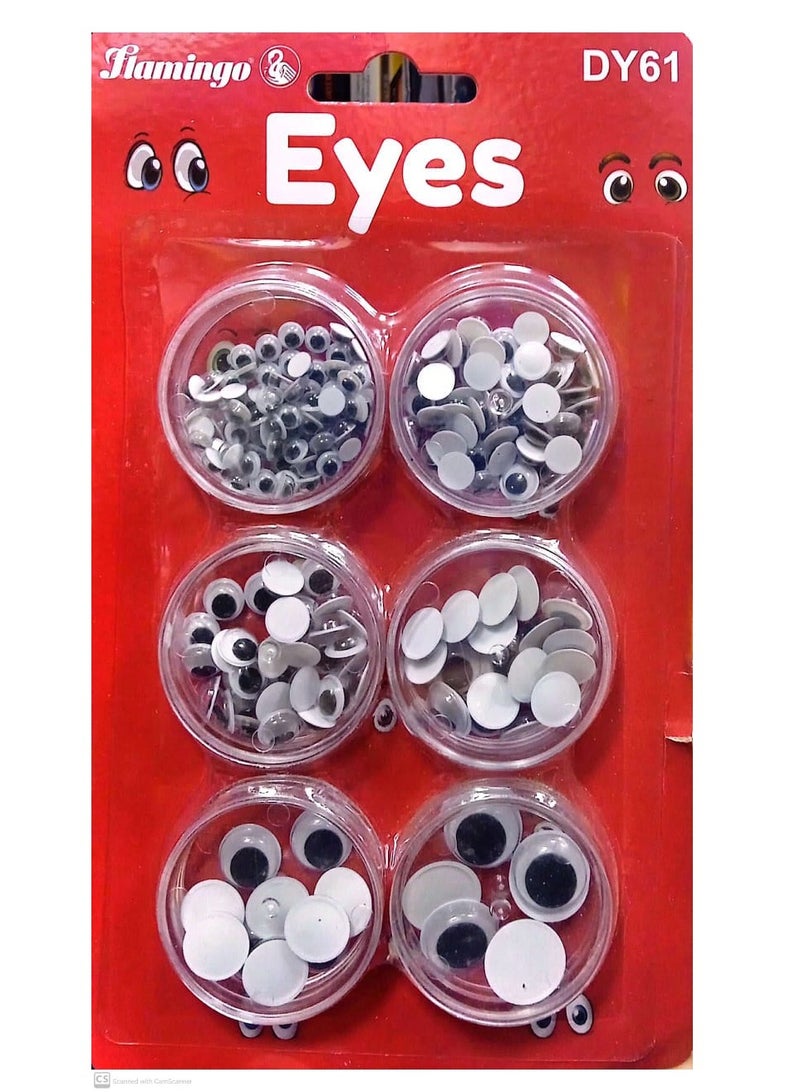 Flamingo EYES BLISTER 6 ASSORTED WHITE - Image 2