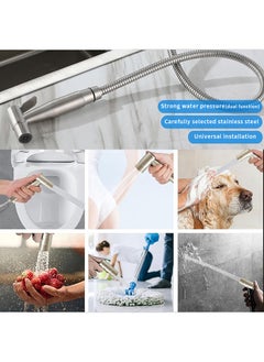Yoawllty Shattaf Bidet Sprayer Head, 2 Mode Portable Bidet, Stainless Steel Handheld Bidet Sprayer, Cloth Bathroom Bidet Sprayer for Kitchen and Toilet Cleaning  - Image 2