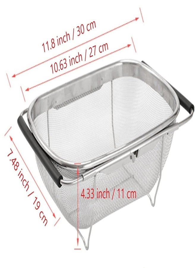 ULTRAZON Over The Sink Colander, 4 Quart Stainless Steel Oval Colander with Expandable Rubber Grip Handles, Fine Mesh Strainer Baskets Kitchen Colander for Strain, Drain, Rinse Vegetables, Fruits - Image 2
