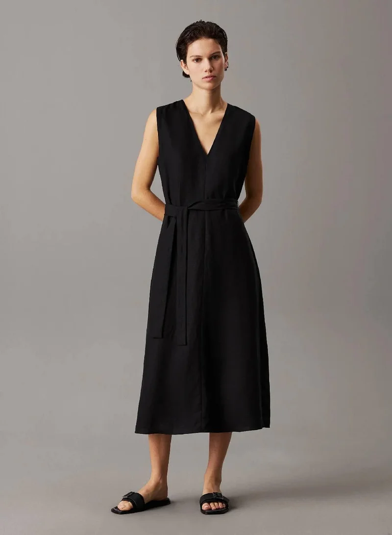 CALVIN KLEIN Linen Lyocell Dress