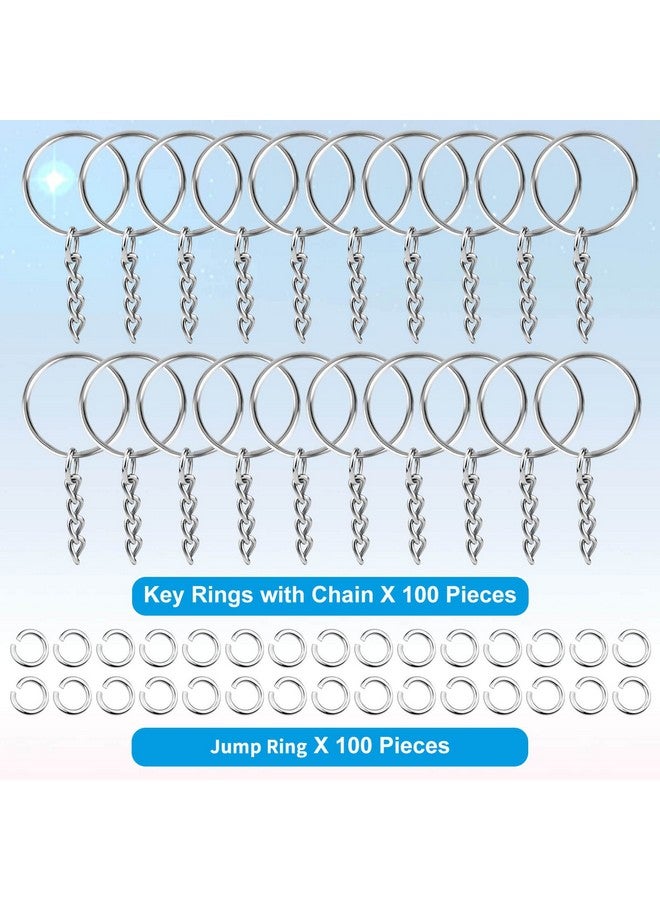 PAXCOO 50Pcs Keychains With Chain And 50 Pcs Jump Rings Keychain Rings Kit Findings Bulk For Keychain Making Supplie Diy Crafts - Image 2