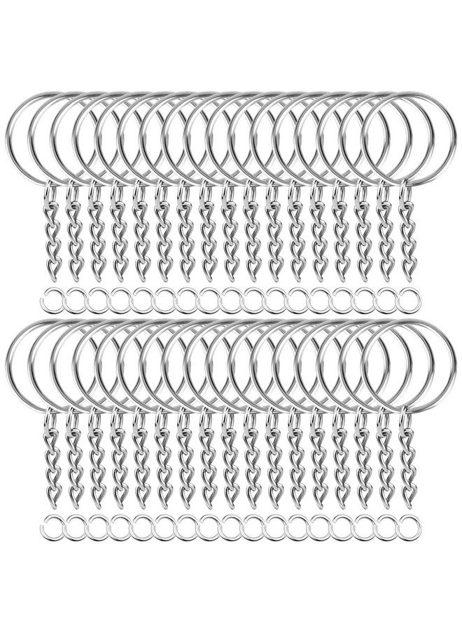 PAXCOO 50Pcs Keychains With Chain And 50 Pcs Jump Rings Keychain Rings Kit Findings Bulk For Keychain Making Supplie Diy Crafts - Image 1