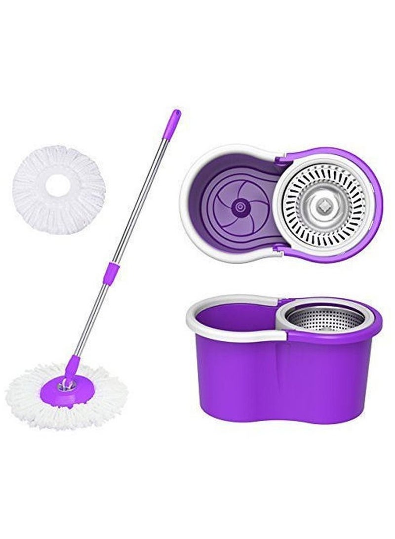 DubaiGallery Magic Cleaning 360 spin stainless basket Mop Set - Purple - Image 2