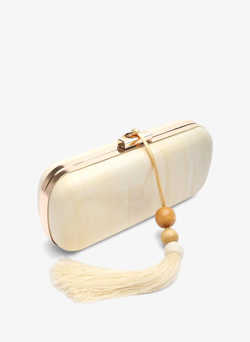 Where's That From  Falcon Marble Finish Tassel Clutch Bag for Women | Best Price UAE