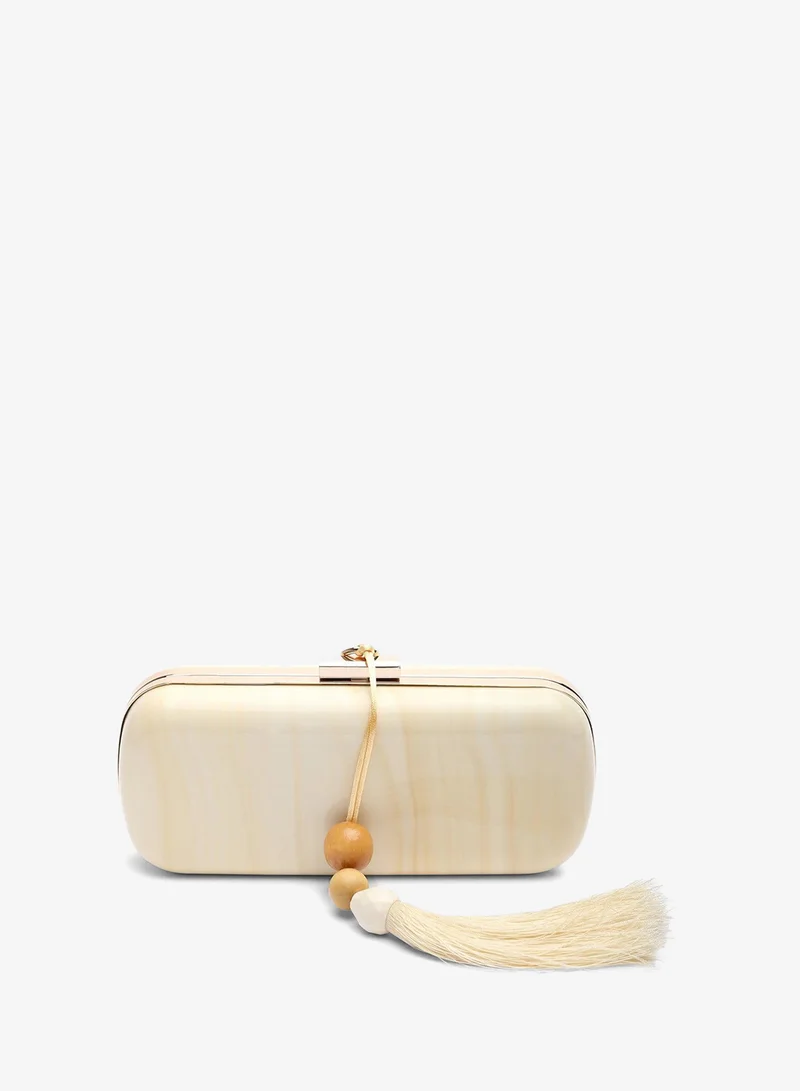 Where's That From  Falcon Marble Finish Tassel Clutch Bag for Women | Best Price UAE