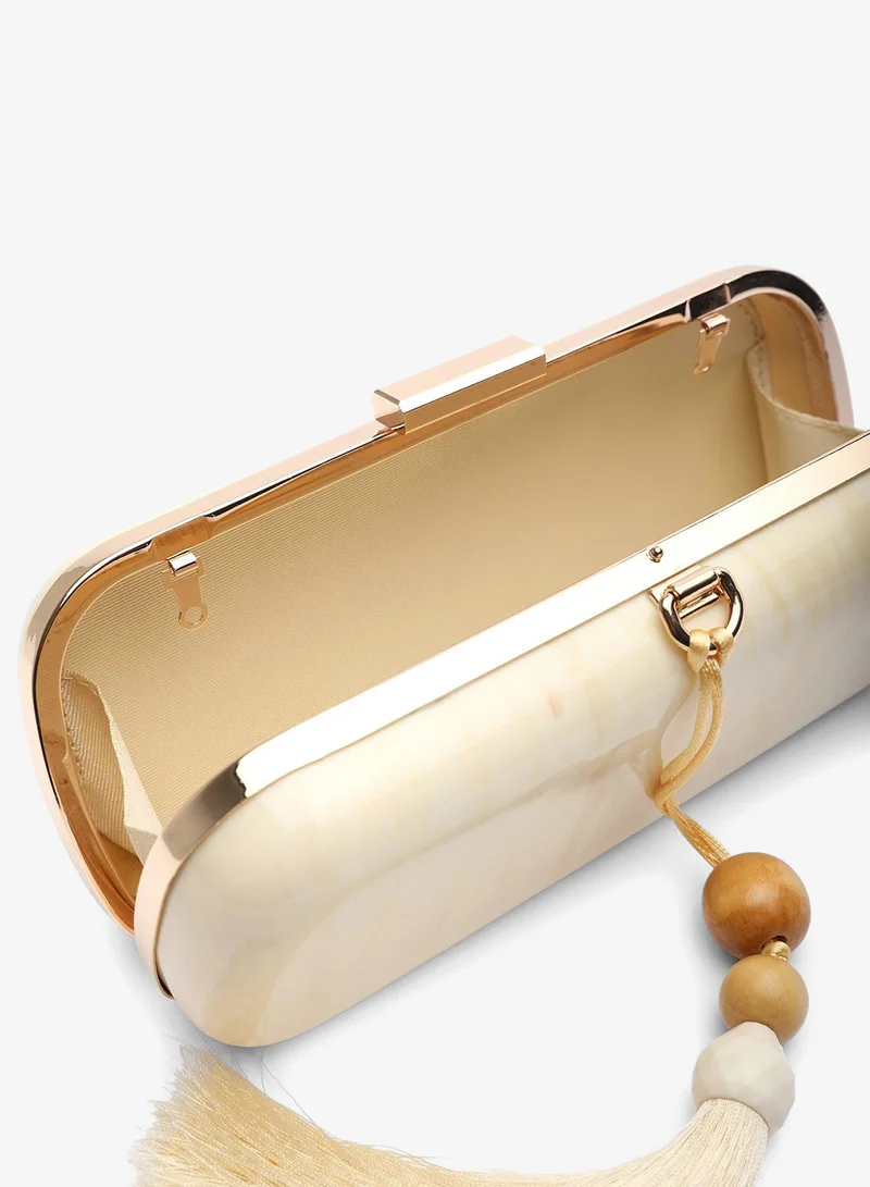 Where's That From  Falcon Marble Finish Tassel Clutch Bag for Women | Best Price UAE