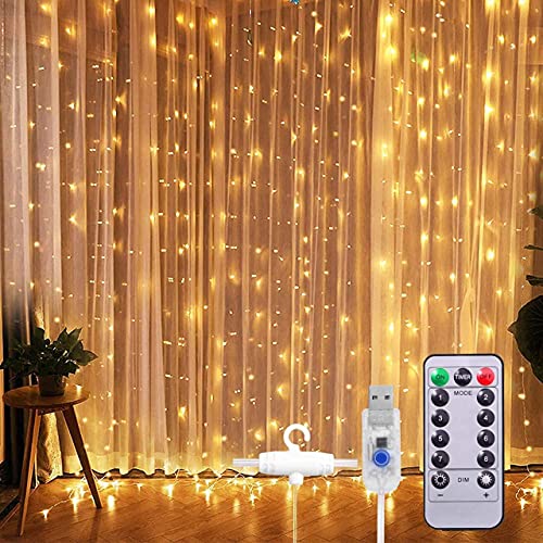 MIRADH 300-LED Plastic Fairy Curtain Lights – Diwali Window Decoration, Navratri Christmas New Year LED String Lights for Home Decor, 9.8 ft, (Warm-White Fairy Curtain) - Image 4
