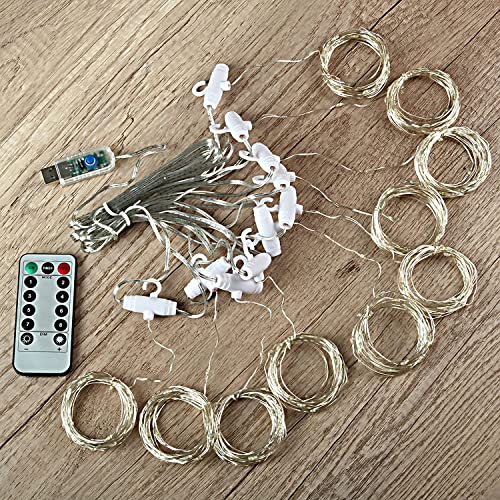 MIRADH 300-LED Plastic Fairy Curtain Lights – Diwali Window Decoration, Navratri Christmas New Year LED String Lights for Home Decor, 9.8 ft, (Warm-White Fairy Curtain) - Image 5