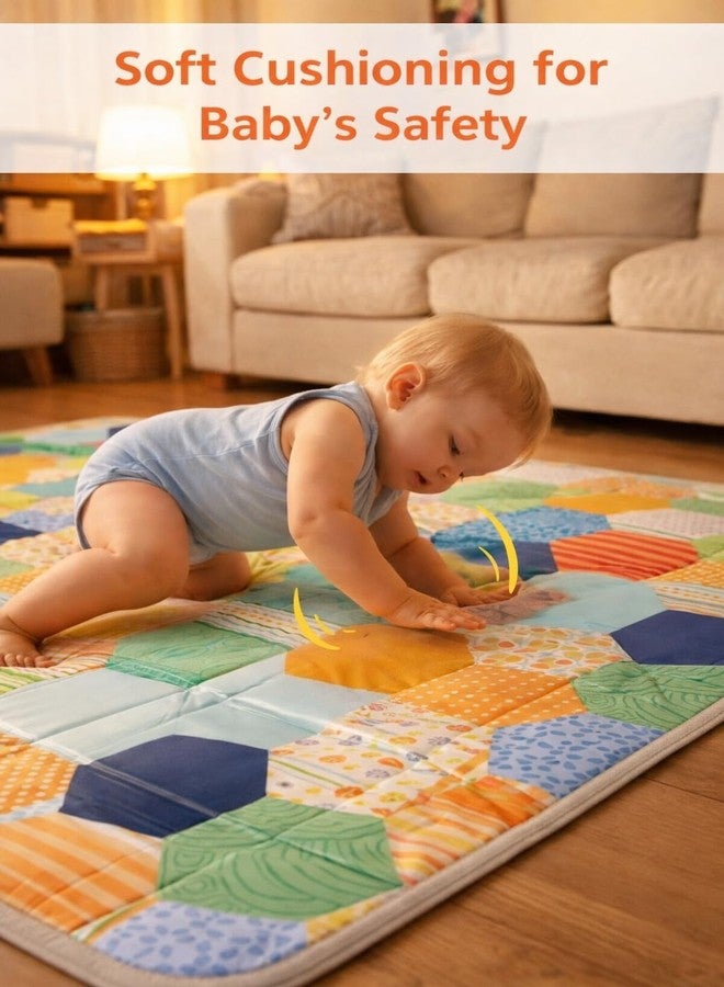 RIVUGJA Colorful Baby Play Mat Soft Foam Foldable Kids Crawling Mat Non Slip Waterproof Floor Rug Infant Toddler Activity Carpet Indoor Play Area Pad 150x150 CM - Image 5
