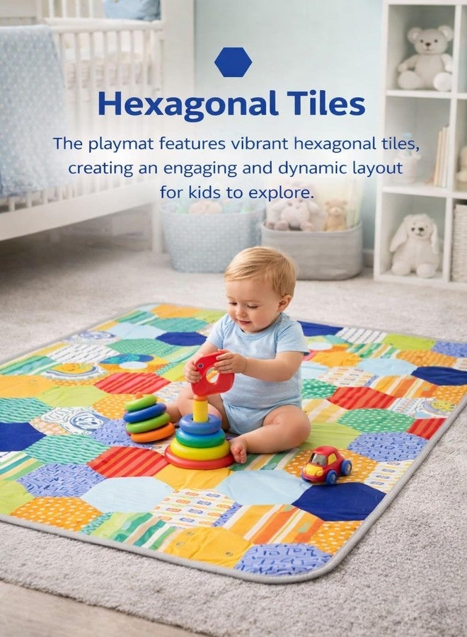 RIVUGJA Colorful Baby Play Mat Soft Foam Foldable Kids Crawling Mat Non Slip Waterproof Floor Rug Infant Toddler Activity Carpet Indoor Play Area Pad 150x150 CM - Image 3