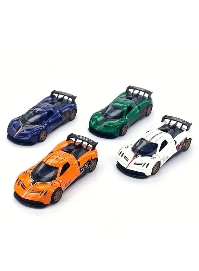 Orange Alloy Sports Car Toy 1 36 Scale With Retractable Door Opening Metal Body Durable - Image 4