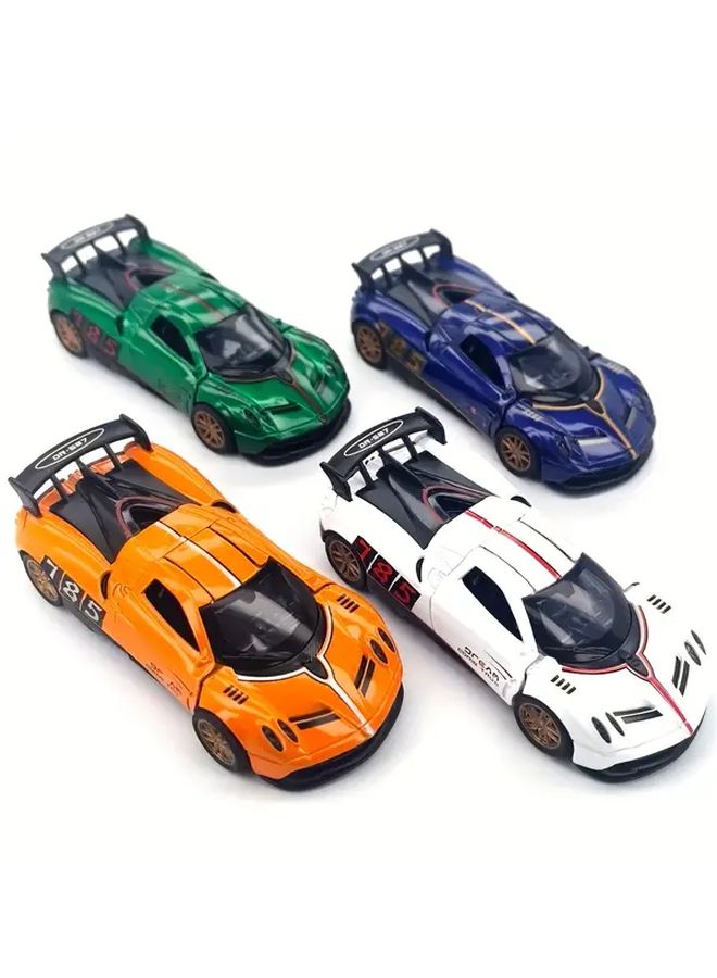 Orange Alloy Sports Car Toy 1 36 Scale With Retractable Door Opening Metal Body Durable - Image 2
