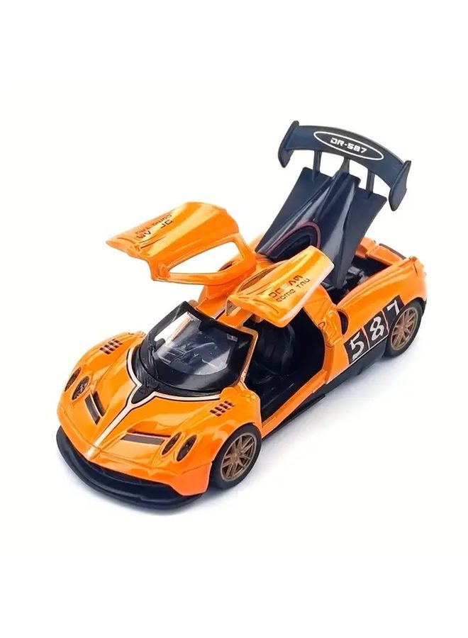 Orange Alloy Sports Car Toy 1 36 Scale With Retractable Door Opening Metal Body Durable - Image 1