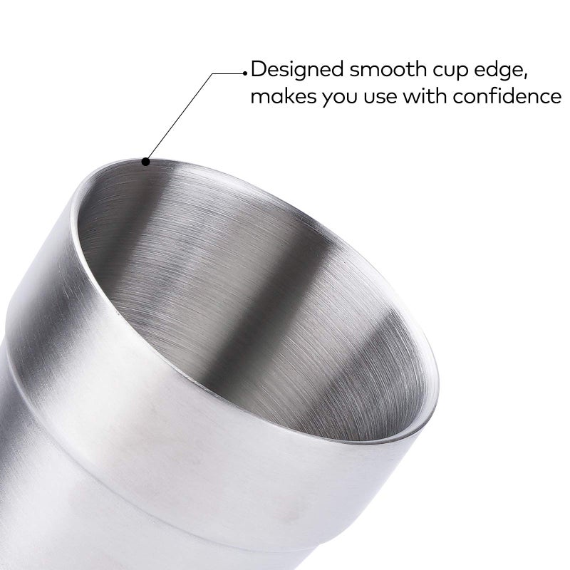 Beasea Stainless Steel Cups 8 oz, Metal Drinking Cups Set of 4, Stackable Stainless Steel Cups Double Wall Small Cup Insulated Drinking Cups Glasses for Home Restaurant Party Camping - Image 4