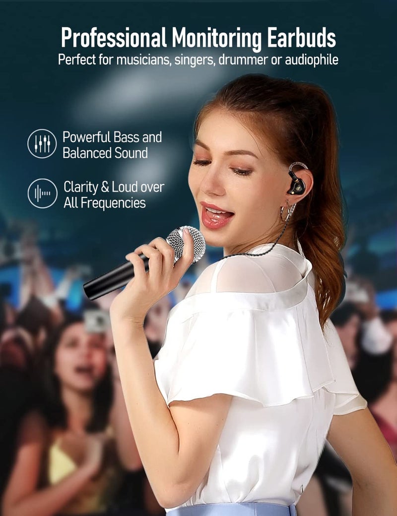 Audiovance Vibes 201MC Wired Earbuds in Ear Headphones with Mic, USB C to 3.5mm Adapter & Braided Cord, Noise Isolating Bass Driven Earphones, Carry Case, Ear Buds Tips, 3.5mm Jack (Clear Brown) - Image 4