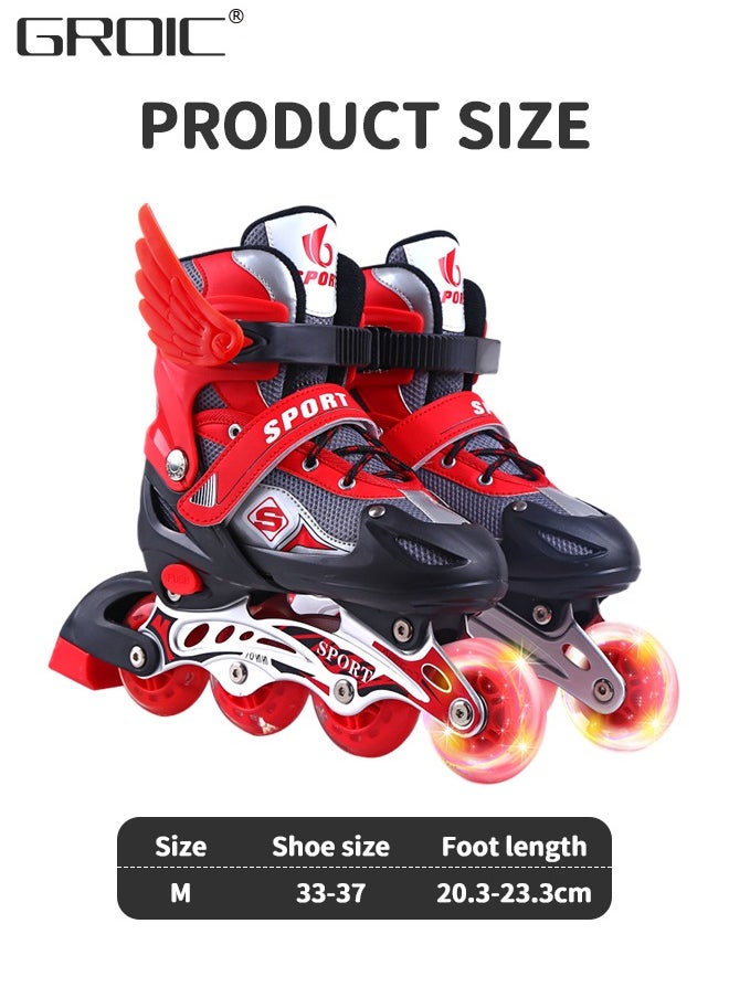 GROIC - Adjustable Toddler Kids Roller Skates with Light Up Wheels，Professional Inline Skating Shoes, 8 Lighting Wheel Comfort Skate Shoes,Kids Roller Skates - Image 1