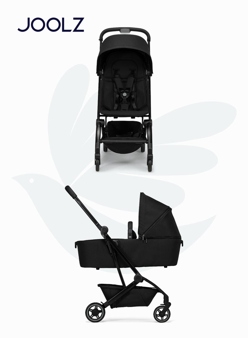 AER+ Lightweight Compact Travel Stroller – One-Hand Quick Fold, XXL Sun Hood, Adjustable Recline, Ultra Durable, Comfortable & Travel-Friendly – Supports Up to 50 lbs – Space Black