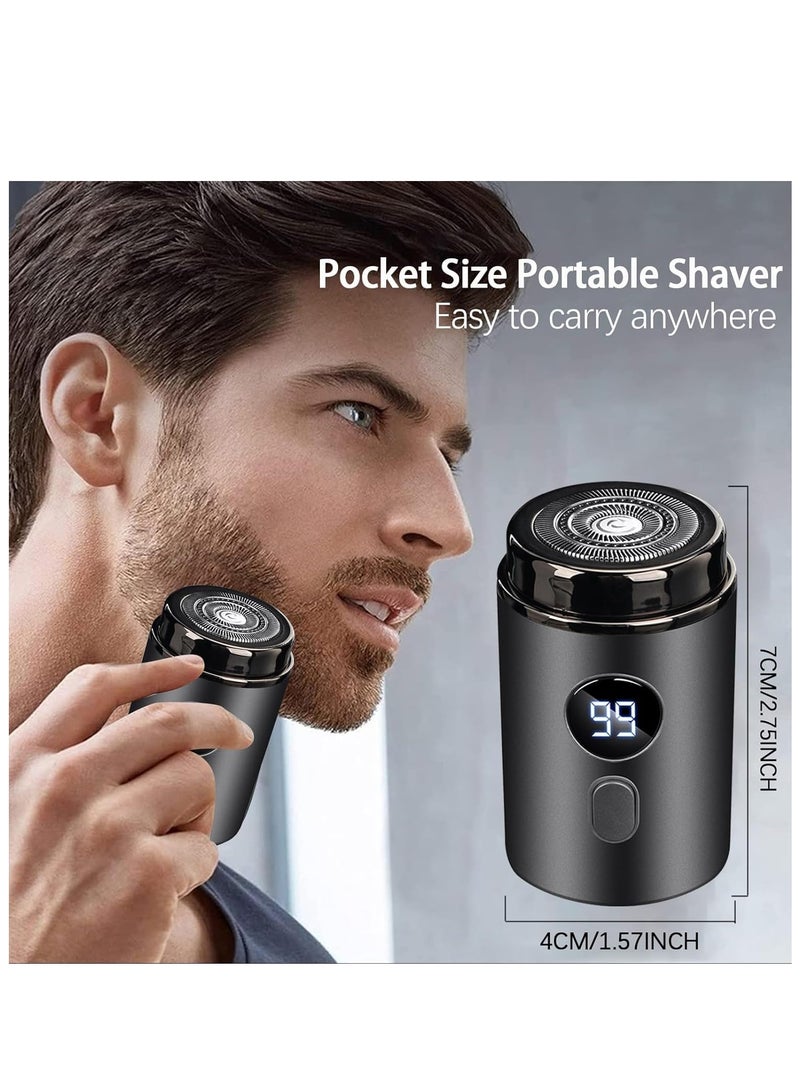 ماكينة حلاقة كهربائية صغيرة للرجال، ماكينة حلاقة للوجه محمولة للسفر، ماكينة حلاقة جافة ورطبة ومقاومة للماء، ماكينة تشذيب اللحية، شحن USB لاسلكي، ماكينة تشذيب شعر الوجه للرجال والمراهقين والأولاد - Image 3