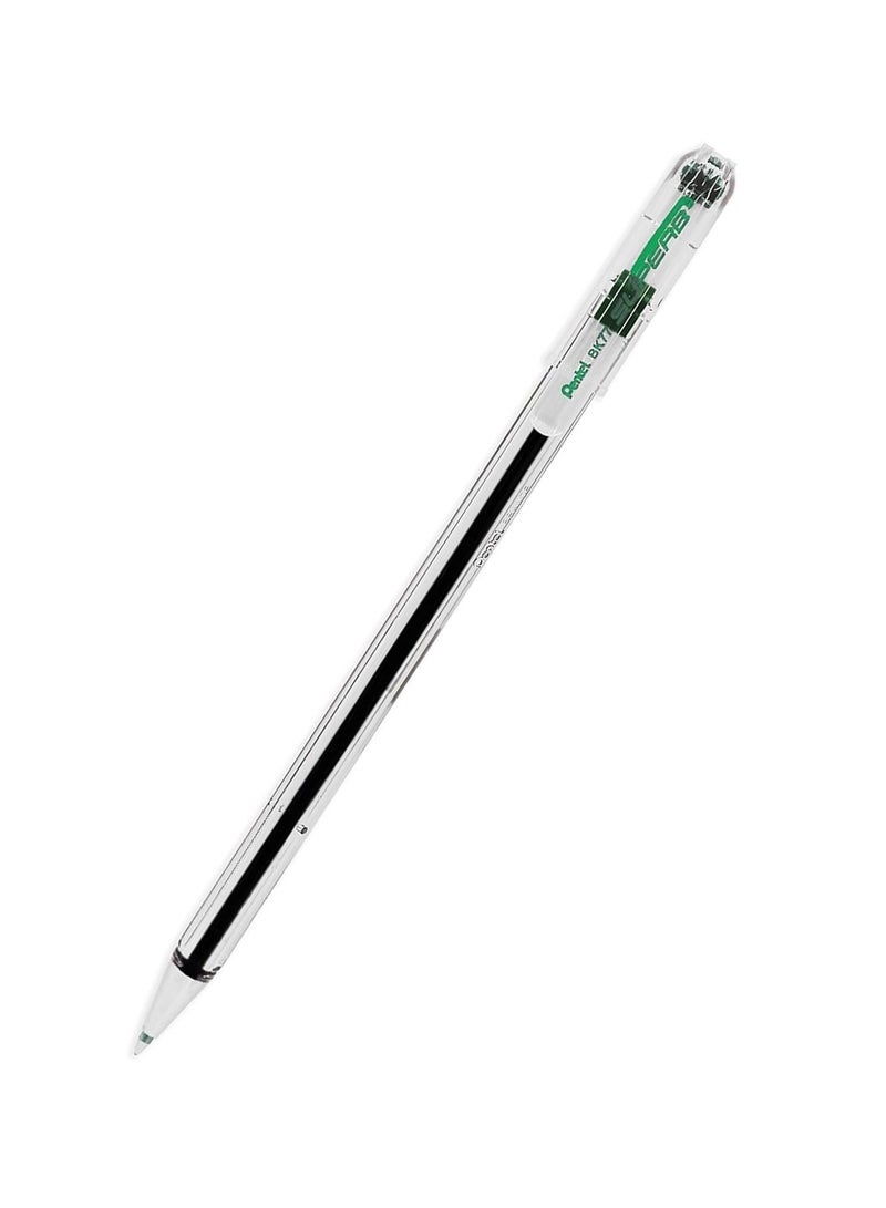 Pentel 12-Piece Superb BK77 Ballpoint Pen Fine 0.7mm Tip Green ink - Image 2