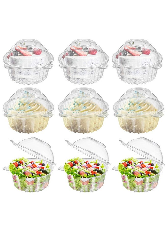 Bekith 150 Pack Individual Cupcake Holder, Thick Clear Plastic Dome Single Cupcake Carrier Muffin Container Holders Cases Boxes Cups for Sandwich, Hamburgers, Fruit, Salad, Party Favor Cake - Image 1