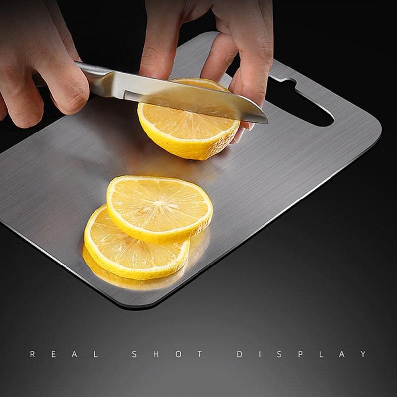 Lariox Stainless Steel Grade Antibacterial Chopping Cutting Board Multipurpose Easy to Store Anti Smell Food Grade Steel Chopping Dicing Slicing - Image 2