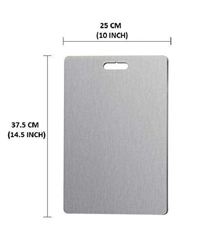 Lariox Stainless Steel Grade Antibacterial Chopping Cutting Board Multipurpose Easy to Store Anti Smell Food Grade Steel Chopping Dicing Slicing - Image 3