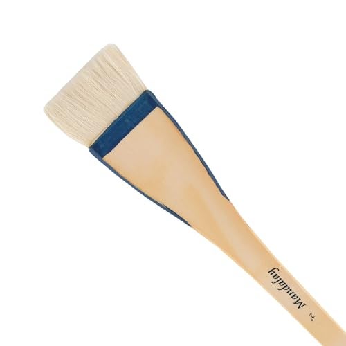 Creative Mark Mandalay Professional Goat Hair Hake Brush - 2" Wide Paint Brush with Paddle Handle for Professional Artists - Soft Natural Bristles Ideal for Sumi-e and Color Washes - Image 1