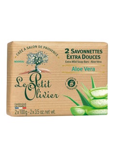 LE PETIT OLIVIER Le Petit Olivier Extra Mild Soap Bars - Aloe Vera - Gently Cleanses Skin - Delicately Perfumed - Vegetable Origin-Based - 2 Pc 