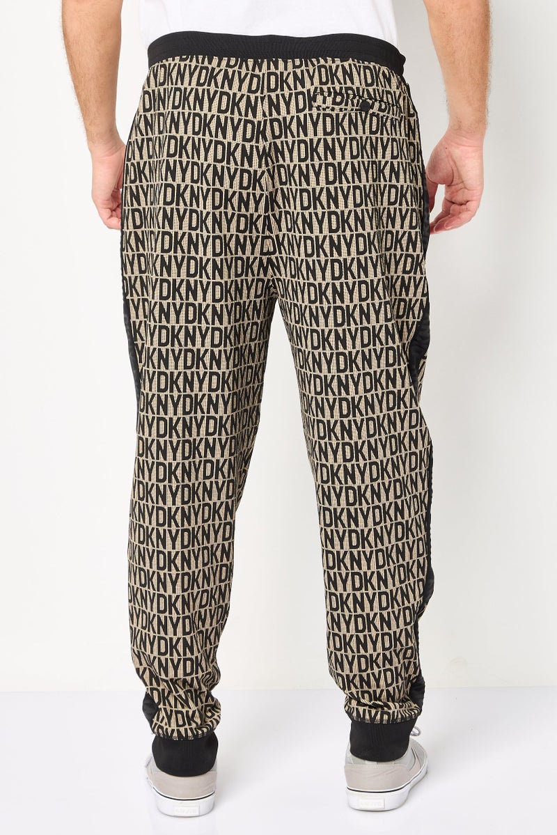 DKNY Men Regular Fit Monogram Pattern Sweatpants, Multicolor - Image 4