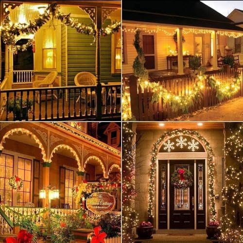 Joomer Solar Fairy Lights, 2-Pack Total 80FT 240LED Solar String Lights Outdoor Waterproof 8 Lighting Modes for Patio Fence Party Garden Yard Home Holiday Tree Outdoor Decoration (Warm White) - Image 5