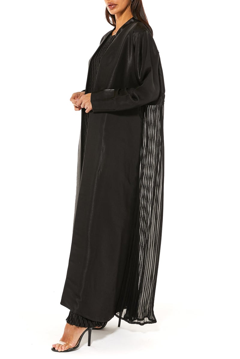 Moistreet Pleated Detailing Abaya Set - Image 4
