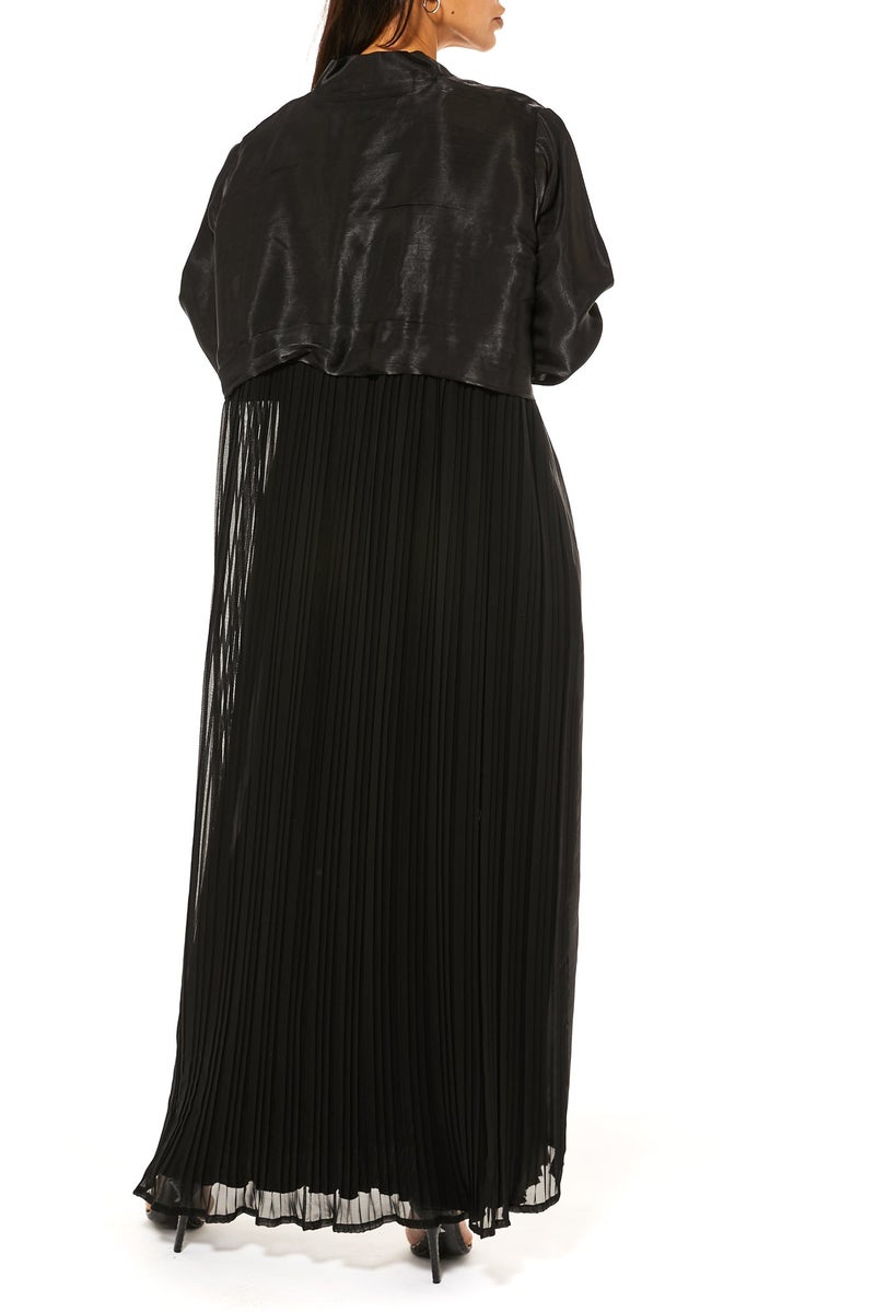 Moistreet Pleated Detailing Abaya Set - Image 3