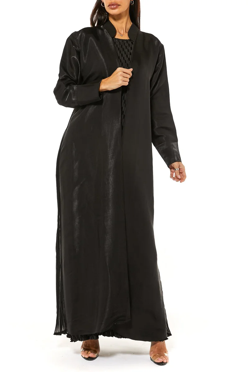 Moistreet Pleated Detailing Abaya Set