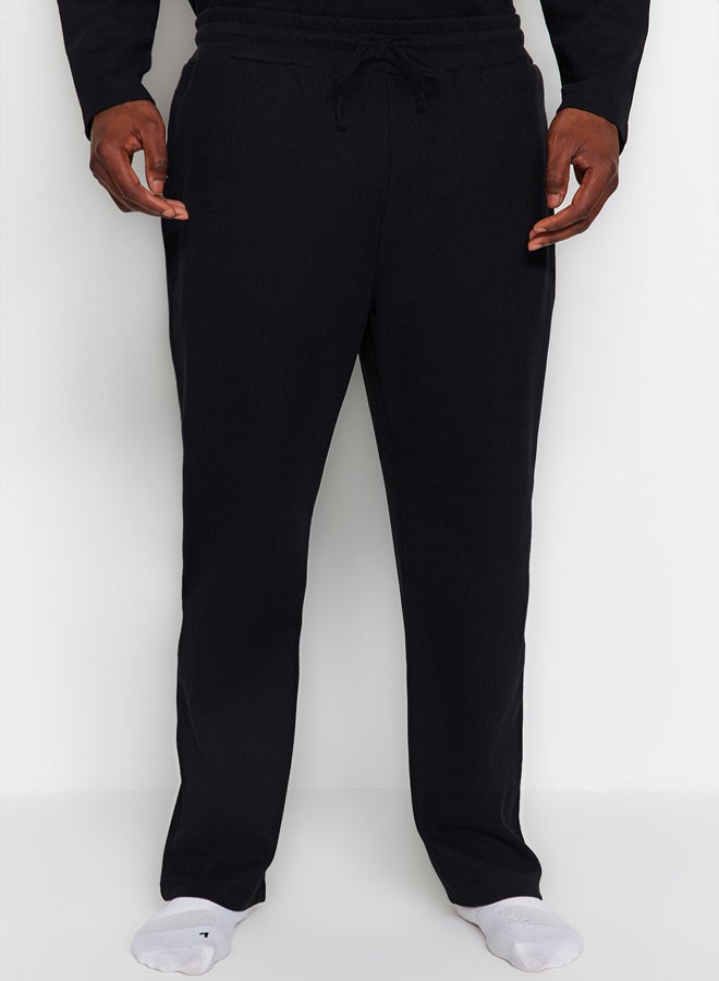 trendyol Waffle Knit Black Plus Size Pajamas Set  Regular Fit - Image 5