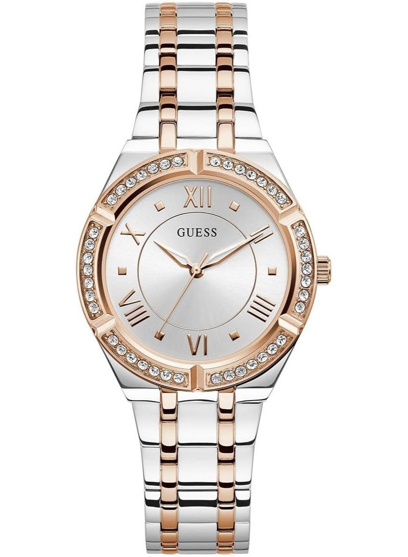 Guess Women's Watch Silver And Rose Gold Tone Case Quartz - Image 1