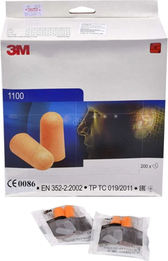 3M 1100 Earplugs Sound and Noise Canceling 200 Pairs (In Box)