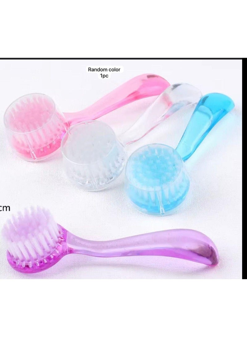 فرشاة تنظيف الوجه اليدوية، مقشر وجه سيليكون غير كهربائي، لتنظيف عميق وتقشير لطيف وإزالة الرؤوس السوداء والتدليك، لجميع أنواع البشرة، [متعدد الألوان] - Image 1