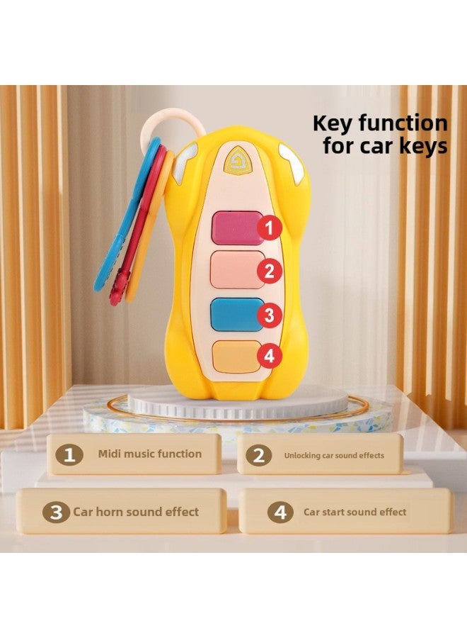 Children's Simulation Car Keys Infant Music Remote Control Toys Educational Early Education Soft Tooth Glue Can Be Chewed-Color:Music Key-orange Model-Specifications:Bagged - Image 5
