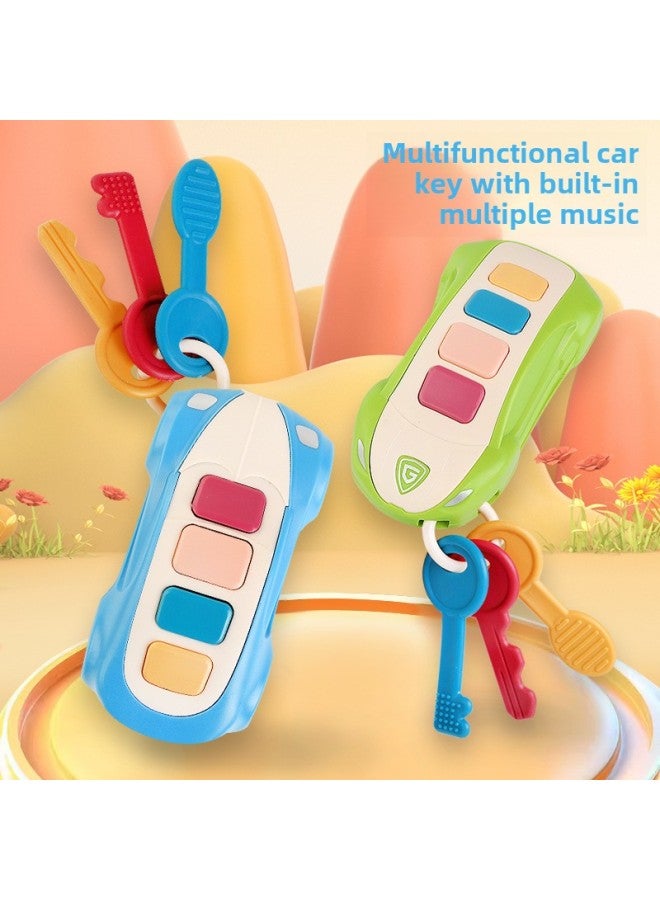 Children's Simulation Car Keys Infant Music Remote Control Toys Educational Early Education Soft Tooth Glue Can Be Chewed-Color:Music Key-orange Model-Specifications:Bagged - Image 2